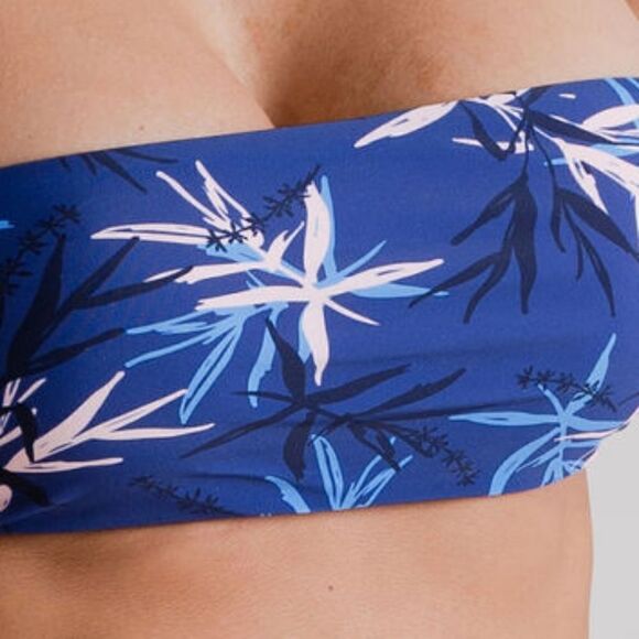 NWT XL, Bandeau Bikini Top in Blue Palm - Picture 12 of 12